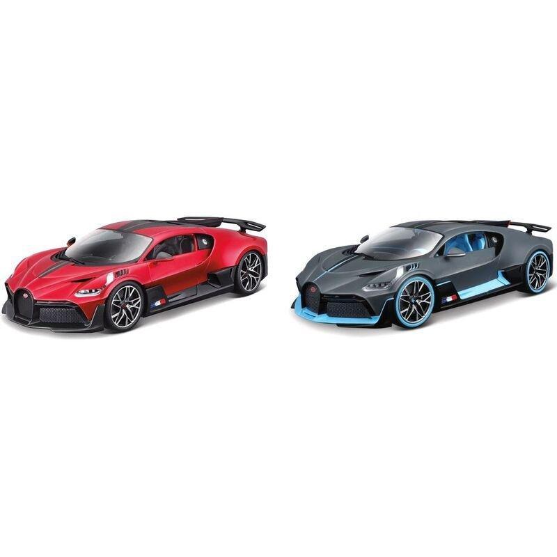 BBURAGO - BBurago Bugatto Divo 1.18 Scale Model Car - Matt Grey/Blue or Red/Black (Assortment - Includes 1)