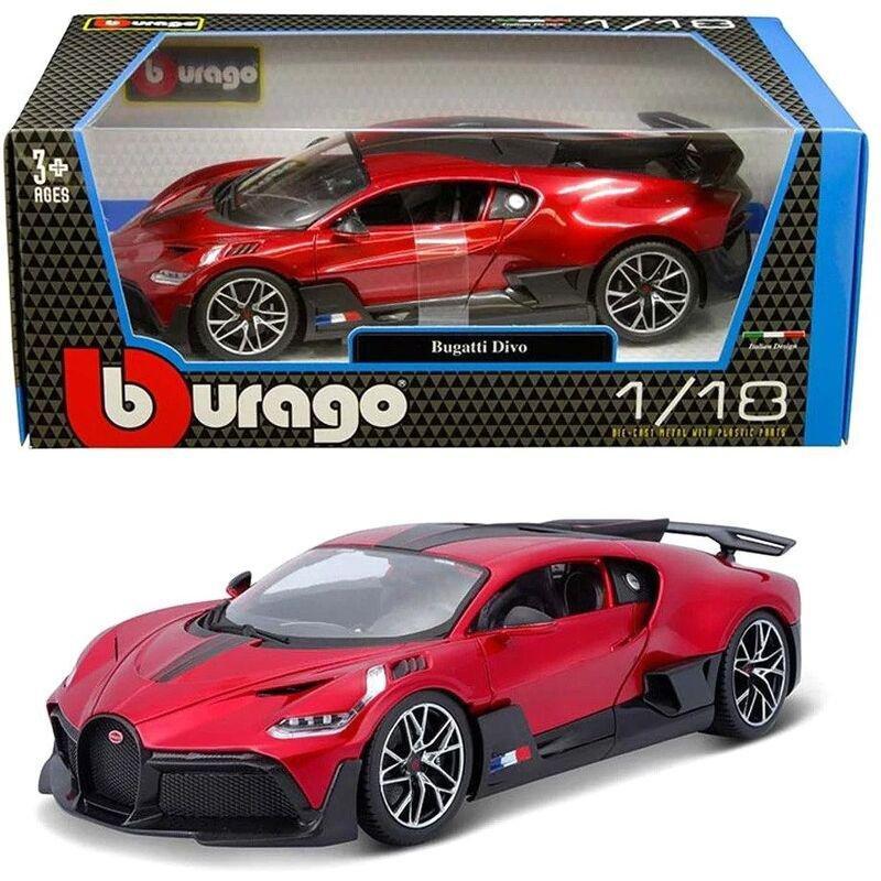 BBurago Bugatto Divo 1.18 Scale Model Car - Matt Grey/Blue or Red/Black (Assortment - Includes 1), , large image number 3