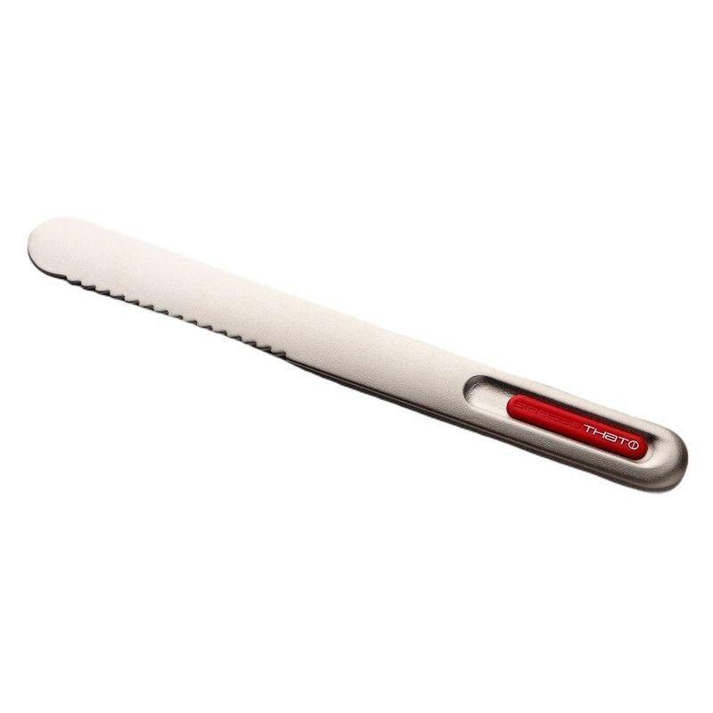 Spreadthat II Wave Butter Knife Silver/Red Insert, , medium