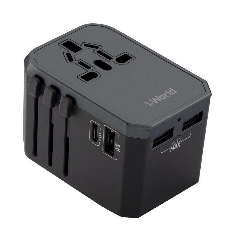Momax UA7E 1-World Travel A/C Adapter Space Grey, , large image number 0