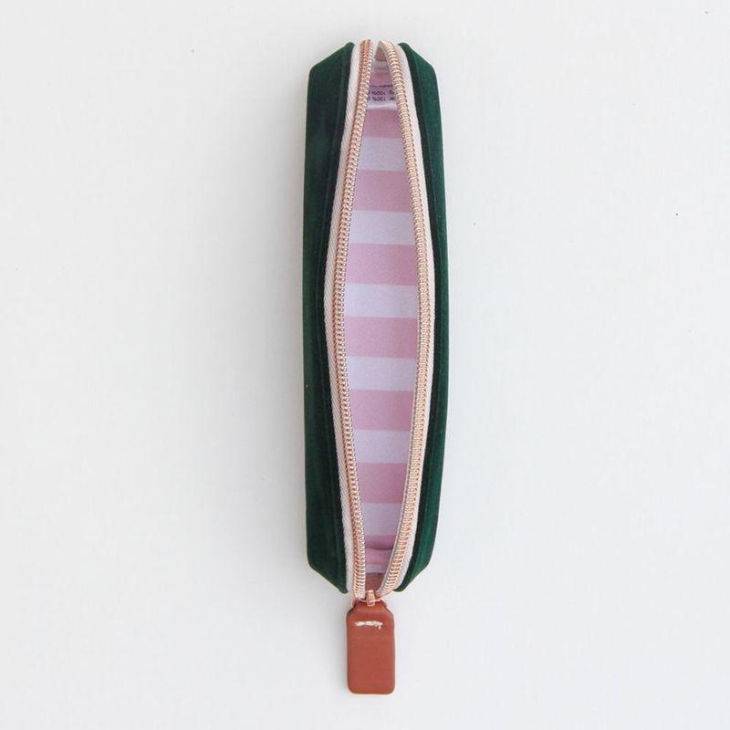 Caroline Gardner Velvet Green Pencil Case, , large image number 1