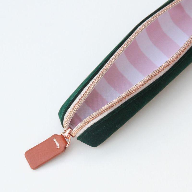 Caroline Gardner Velvet Green Pencil Case, , large image number 2