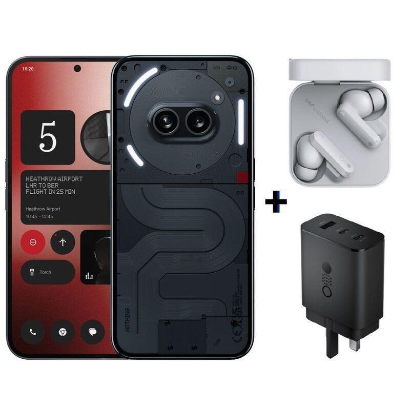 Nothing Phone 2A 12GB RAM/ 256GB Smartphone + CMF Buds + Charger - Black (Bundle) (International Version), , large image number 0