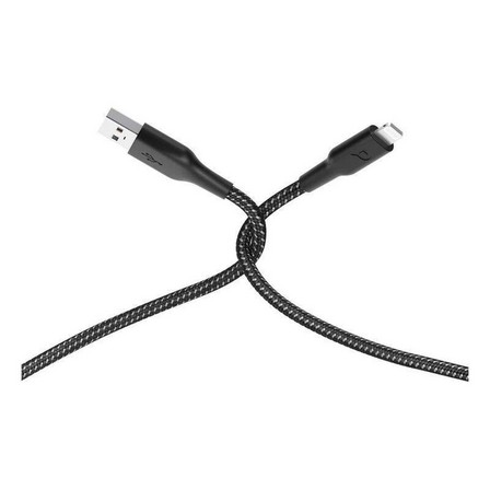 POWEROLOGY - Powerology Braided USB-A To Lightning Data & Fast Charge Cable 1.2m - Black