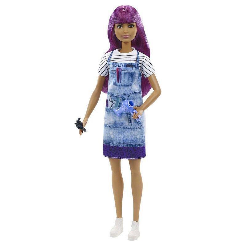 Barbie Careers Salon Stylist Doll With Purple Hair GTW36, , large image number 0