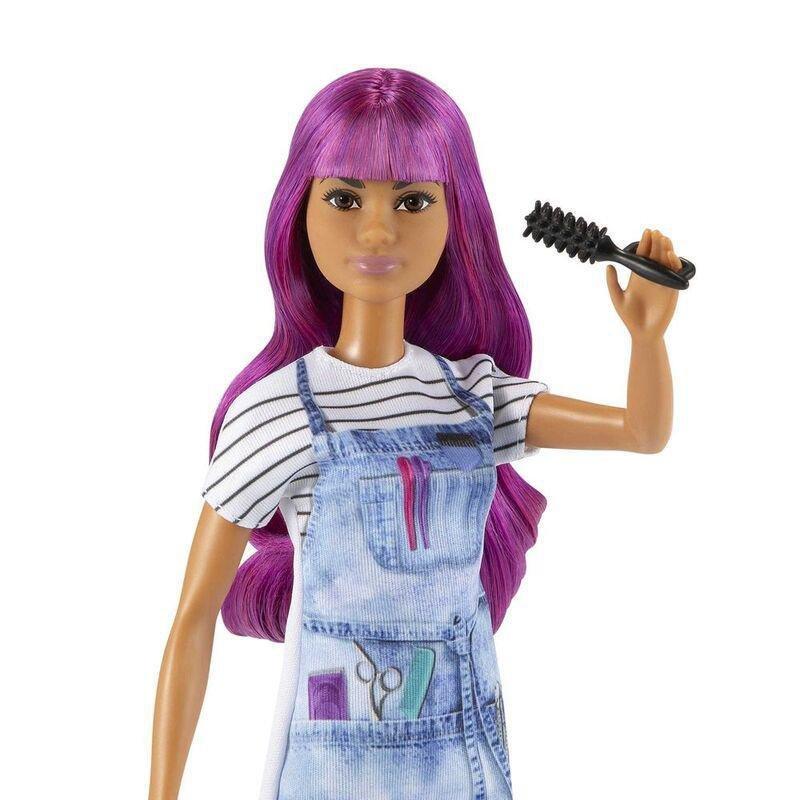 Barbie Careers Salon Stylist Doll With Purple Hair GTW36, , large image number 1