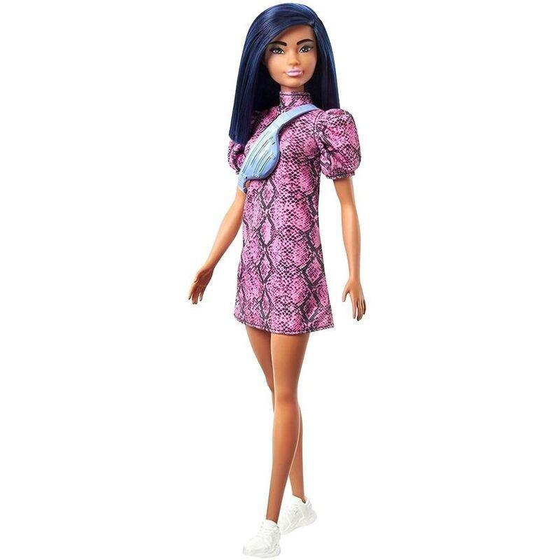 Barbie Fashionista 143 Pink Snake Print Dress Doll GXY99, , large image number 0