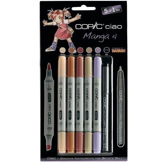 Copic Ciao Refillable Markers 5+1 - Manga 4 (Set of 6), , large image number 0