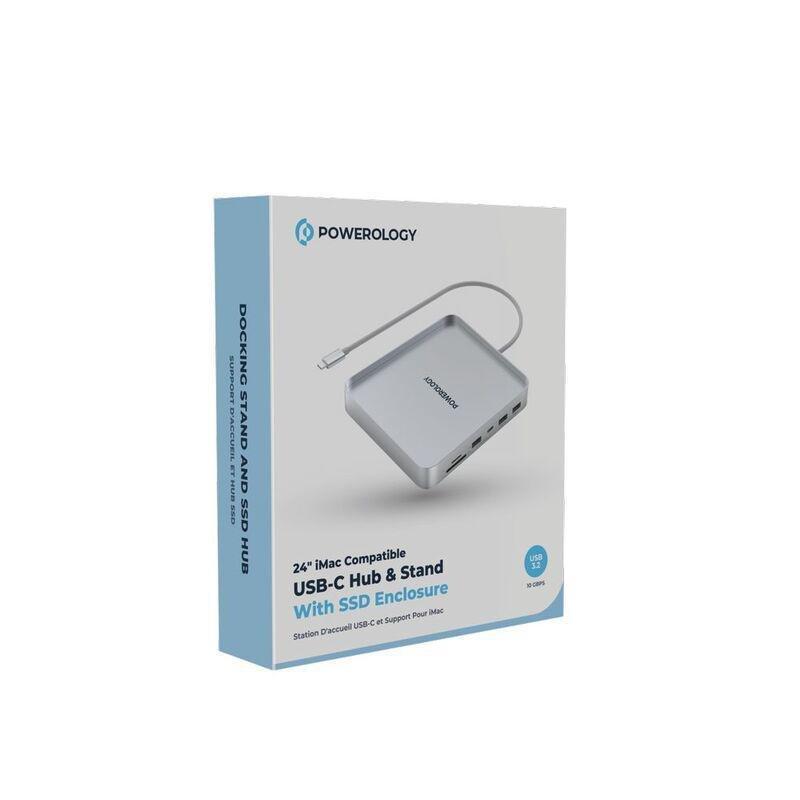 Powerology 24-Inch USB-C Hub & Stand with SSD Enclosure (iMac Compatible), , large image number 4