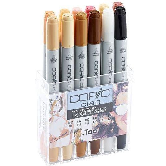 Copic Ciao Refillable Markers - Skin Tone Colors (Set of 12), , large image number 0