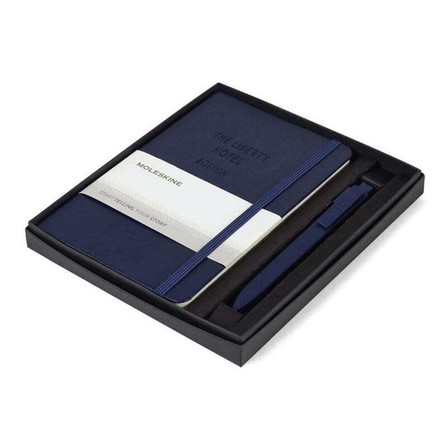MOLESKINE - Moleskine Classic Large Notebook & Go Pen Set Navy Blue