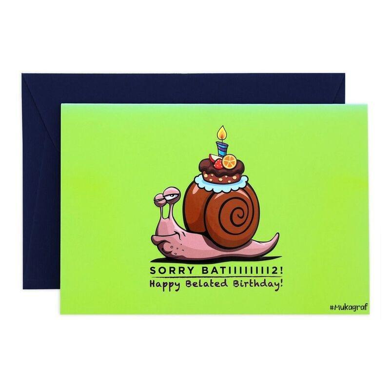 Mukagraf Sorry Batiii2! Happy Belated Birthday Greeting Card, , medium