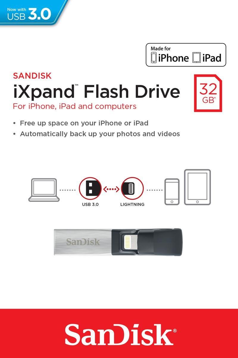 SanDisk iXpand 32GB USB 3.0/Lightning USB Flash drive, , large image number 3