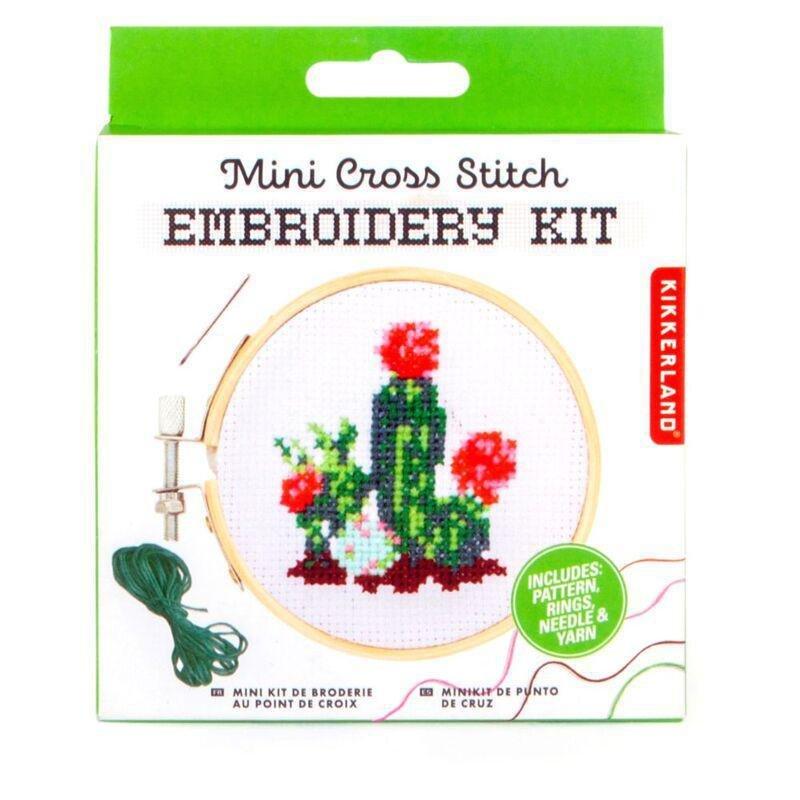 Kikkerland Mini Cross Stitch Kit - Cactus, , large image number 1