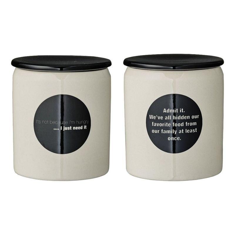 Bloomingville Catherine It's Not Because I'm Hungry/Admit Its Jars with Lid White/Black, , large image number 0