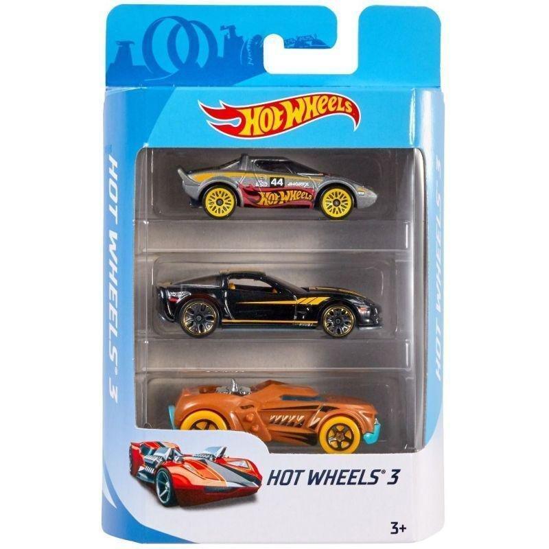 Mattel Hot Wheels 1:64 Basic Car Diecast Cars (Pack of 3) (Assortment), , large image number 1