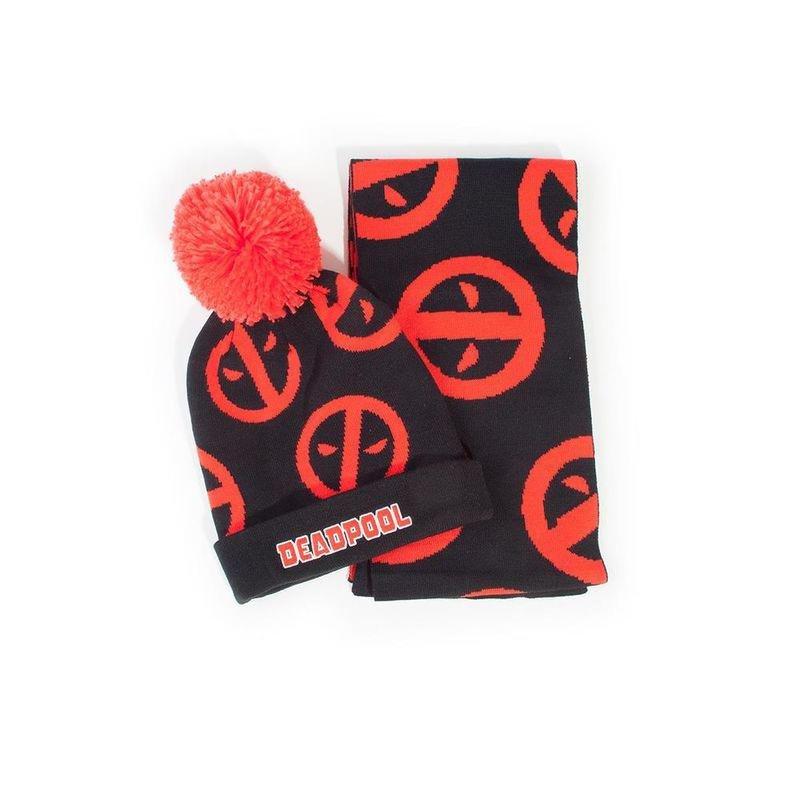 Difuzed Deadpool Symbol Beanie & Scarf Gift Set, , large image number 0