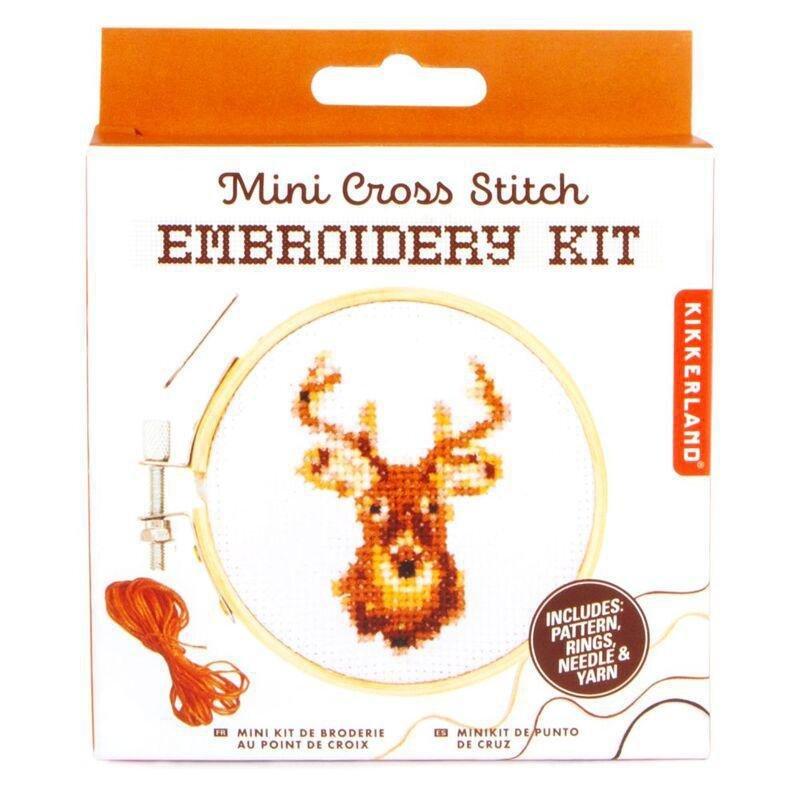 Kikkerland Mini Cross Stitch Kit - Deer, , large image number 1