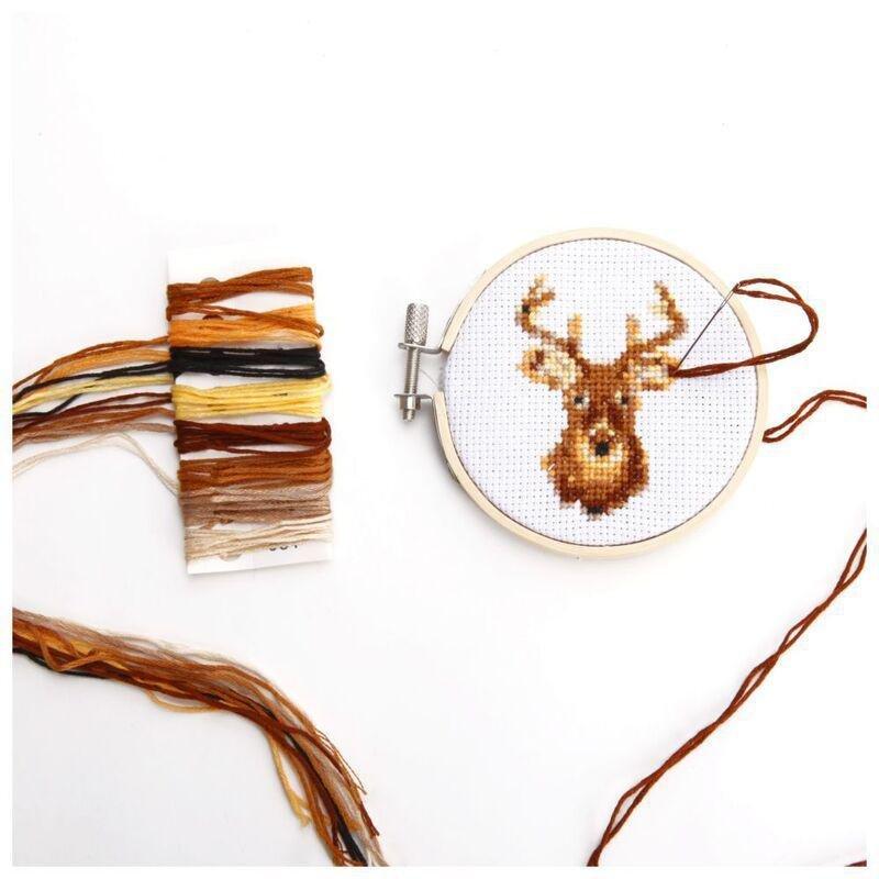 Kikkerland Mini Cross Stitch Kit - Deer, , large image number 2
