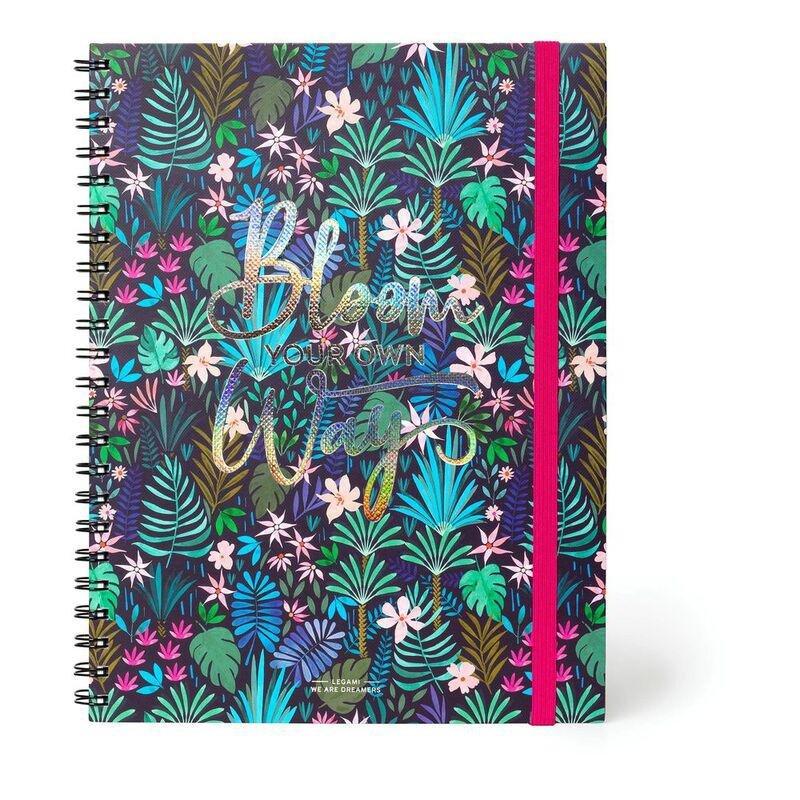 Legami Trio Spiral Maxi Lined/Squared/Dotted Flora Notebook, , medium