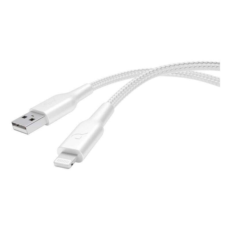 Powerology Braided USB-A To Lightning Data & Fast Charge Cable 1.2m - White, , large image number 0