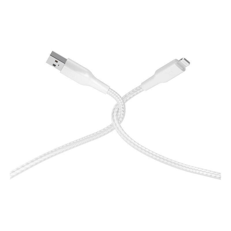 Powerology Braided USB-A To Lightning Data & Fast Charge Cable 1.2m - White, , large image number 3