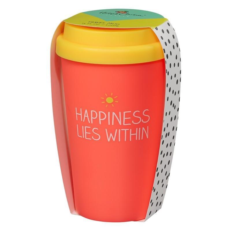 Happy Jackson Happiness Lies Within Coral Travel Mug 400ml, , large image number 1