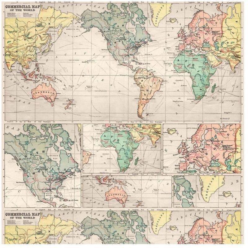 Legami Wrapping Paper - Map, , large image number 1