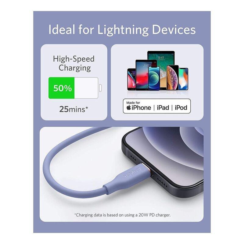 Anker PowerlLne III Flow USB-C with Lightning Connector 3ft Purple, , large image number 4