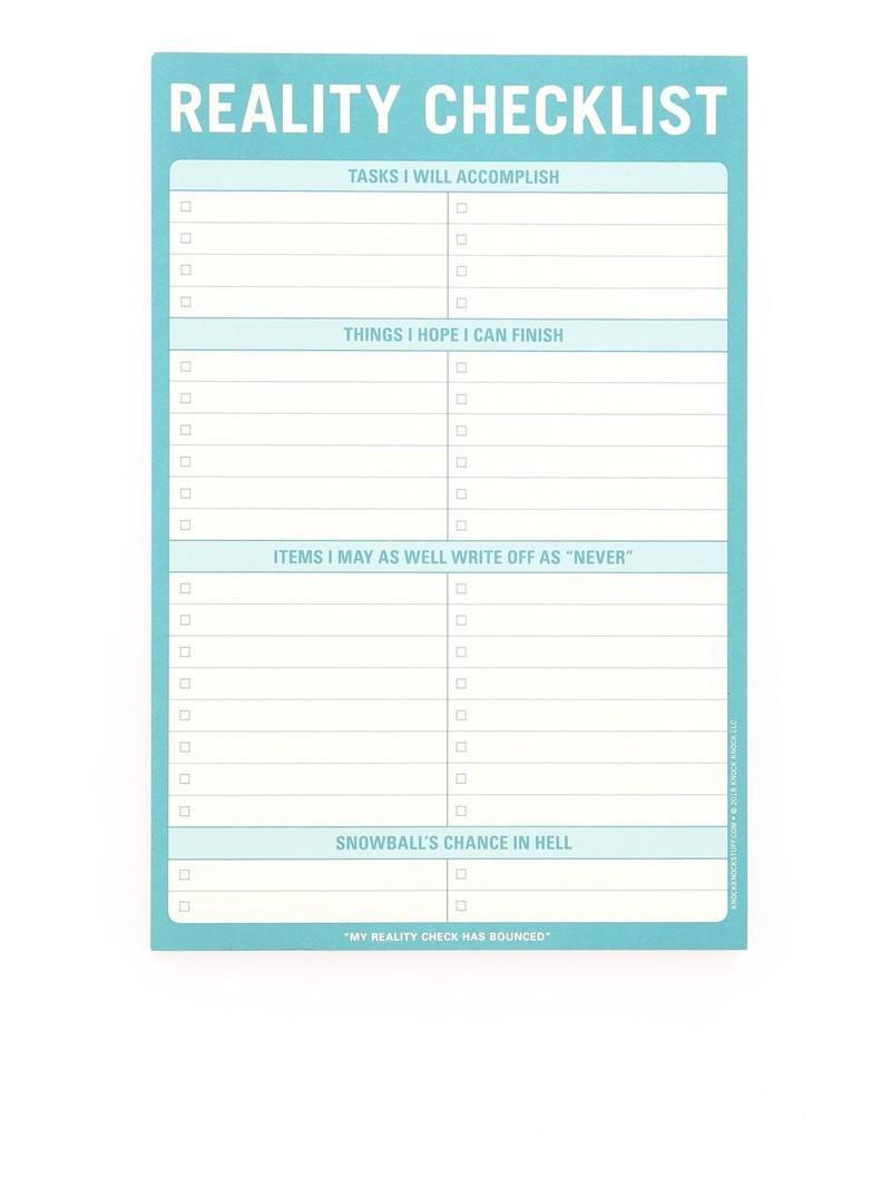 Knock Knock Reality Checklist Classic Pad, , large image number 0
