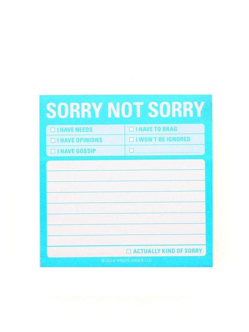 Knock Knock Sorry Not Sorry Sticky Note, , large image number 0
