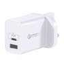 Momax One Plug 2-Ports USB Fast Charger White Type-C PD+ QC 3.0 USB