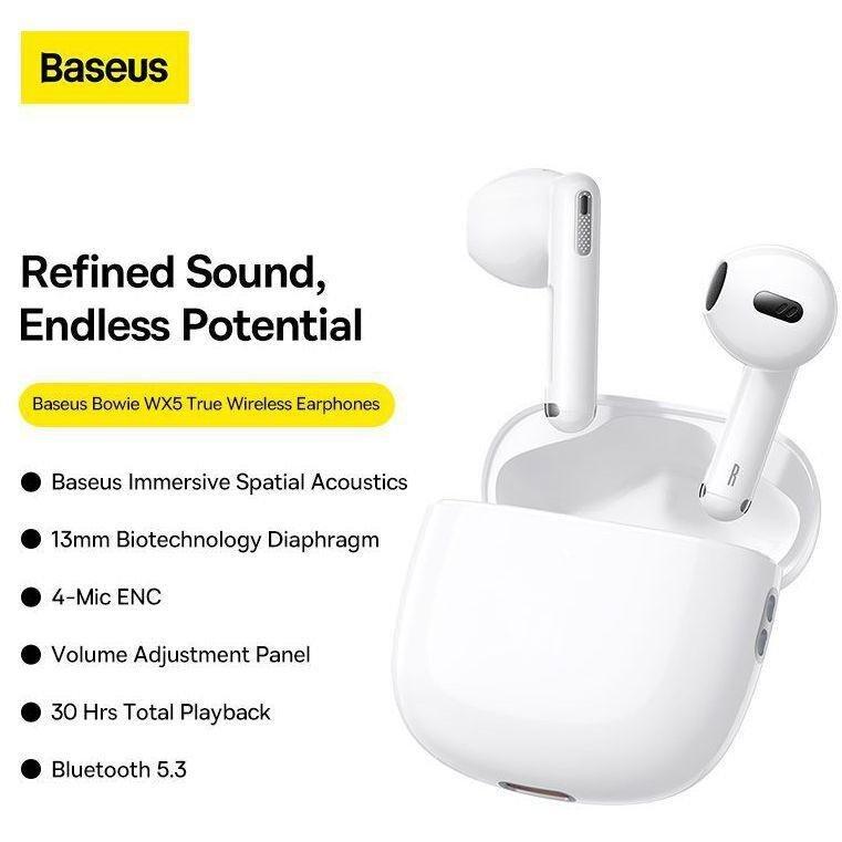 Baseus Bowie WX5 True Wireless Earphones - White, , large image number 1