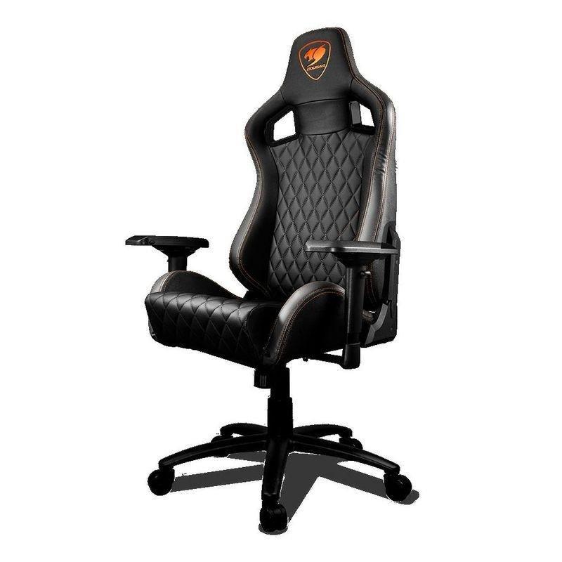 Cougar Armor S (Black) Luxury Gaming Chair with Breathable Premium PVC  Leather and Body-embracing High Back Design