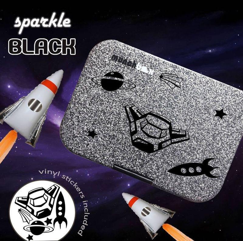 MUNCHBOX - Munchbox Sparkle Black Mega3 Artwork Tray Black Lunchbox