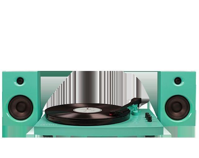 Crosley T100 Turntable System Turquoise With Speakers (Pair), , large image number 0