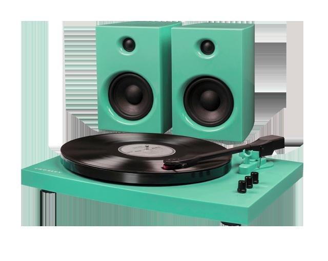 Crosley T100 Turntable System Turquoise With Speakers (Pair), , large image number 1