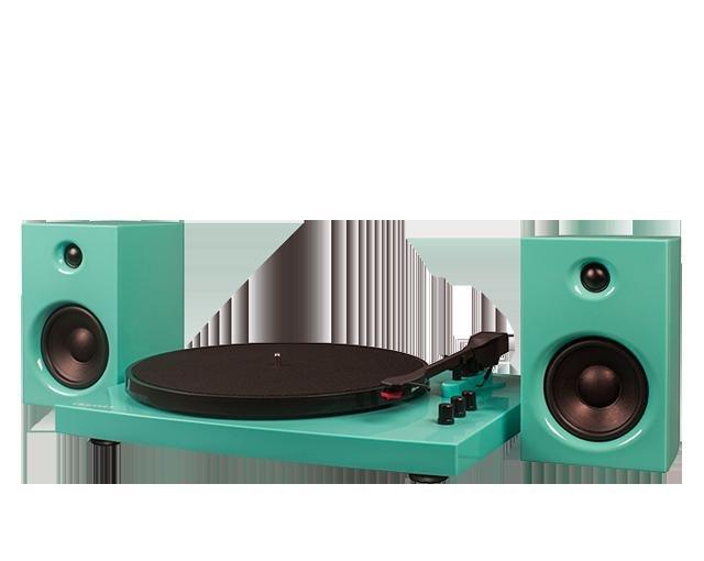 Crosley T100 Turntable System Turquoise With Speakers (Pair), , large image number 2