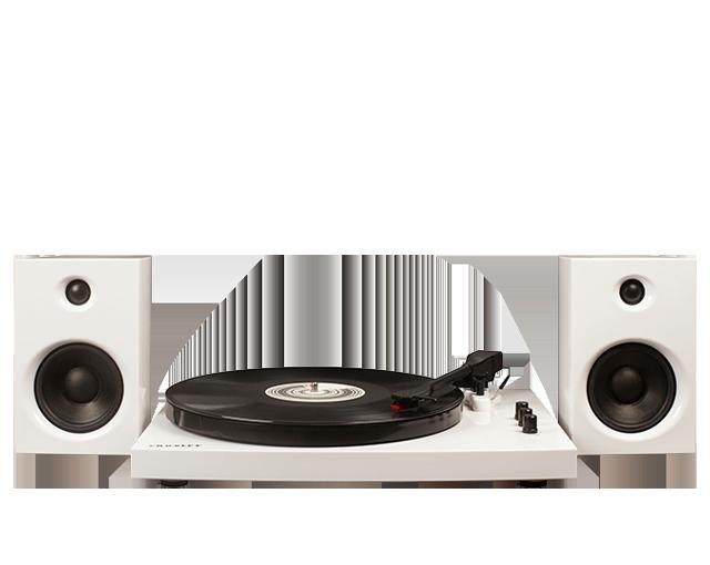 Crosley T100 Turntable System White With Speakers (Pair), , large image number 0