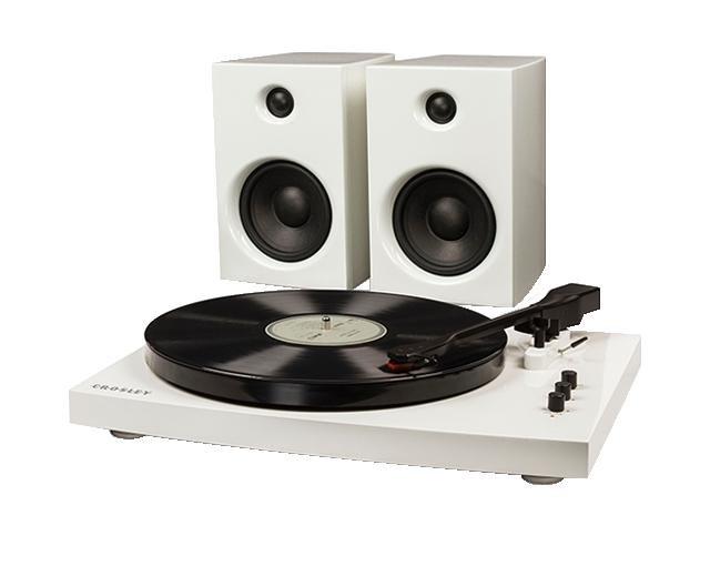Crosley T100 Turntable System White With Speakers (Pair), , large image number 1