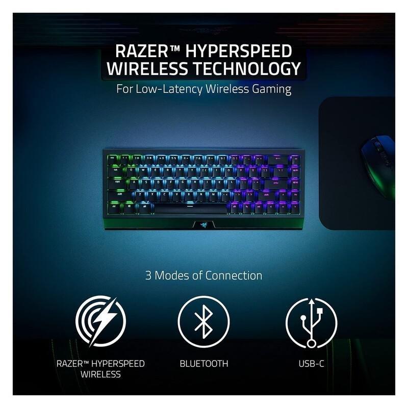 RAZER - Razer BlackWidow V3 Mini HyperSpeed - Phantom Edition Mechanical Gaming Keyboard - Green Switch - Phantom Keycaps (US English)