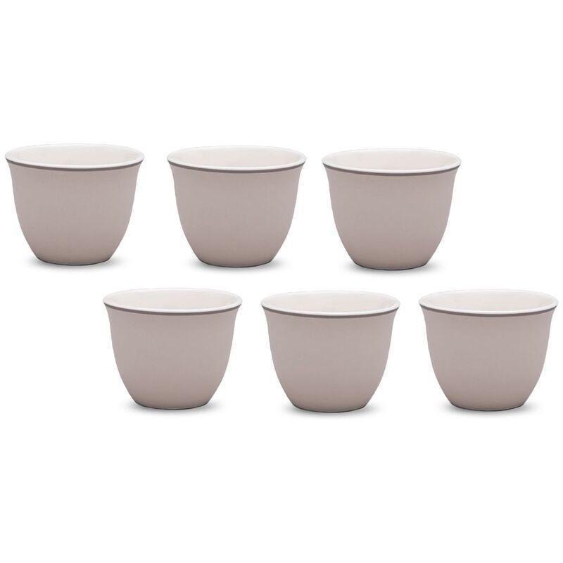Roomours Coffee Cup 70ml (Set of 6) - Beige/Platinum, , medium