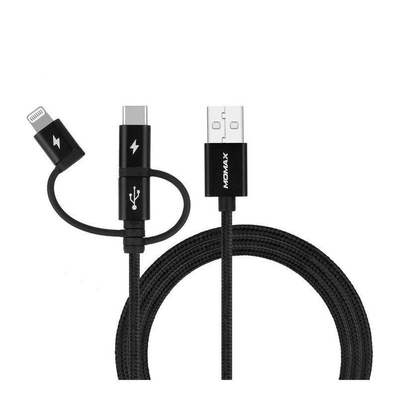 Momax Onelink 3-In-1 Cable 1M Black, , large image number 0