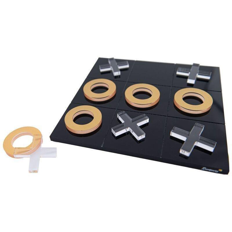 Roomours XO Blocks Game Decor Acrylic Set - Black/Gold (25 x 25 cm), , medium