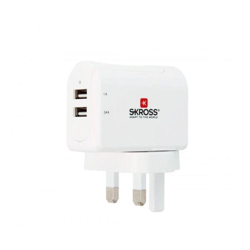 Skross 3.4A Uk 2 Port USB Charger, , large image number 0