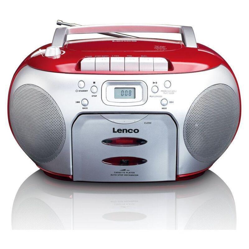 Lenco SCD-420RD Portable FM-Radio / CD / Cassette Player - Red, , medium