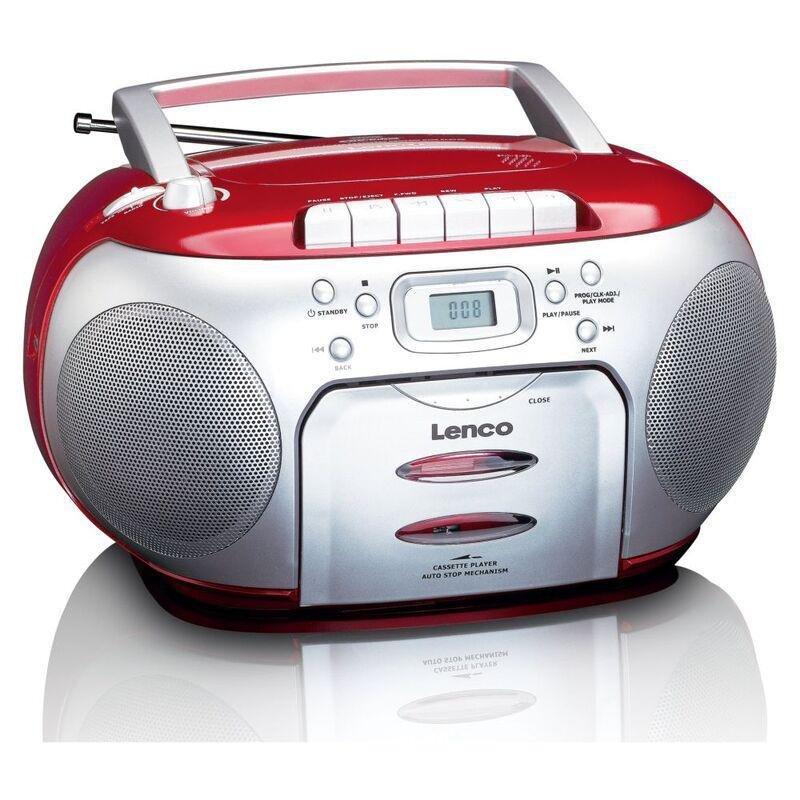 Lenco SCD-420RD Portable FM-Radio / CD / Cassette Player - Red, , large image number 2