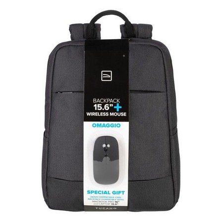 TUCANO - Tucano Omaggio 15.6 Inch Black Computer Bag & Wireless Mouse