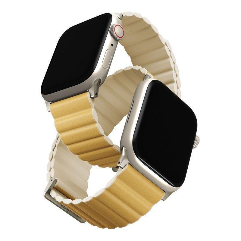 Uniq Revix Premium Edition Reversible Magnetic Strap for Apple Watch 49/45/44/42mm - Canary (Canary Yellow/Ivory), , large image number 0