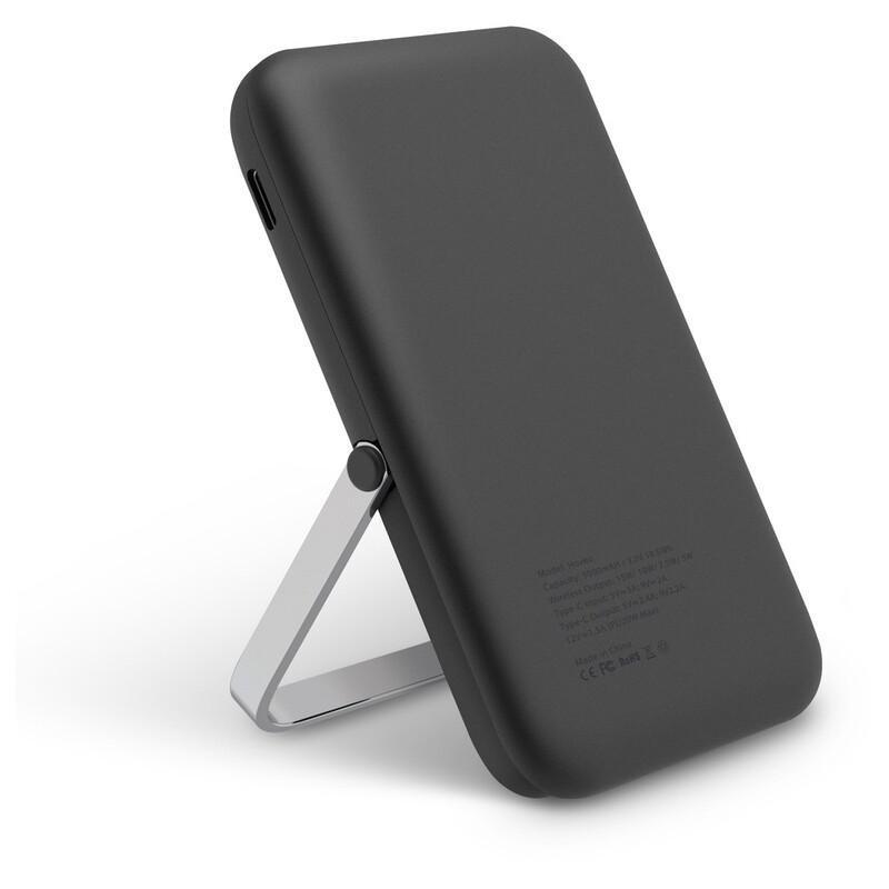 UNIQ Hoveo Magnetic Power Bank With Viewing Stand 5000mAh Charcoal Grey, , large image number 1